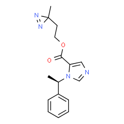 ChemSpider 2D Image | 2-(3-Methyl-3H-diaziren-3-yl)ethyl 1-[(1R)-1-phenylethyl]-1H-imidazole-5-carboxylate | C16H18N4O2