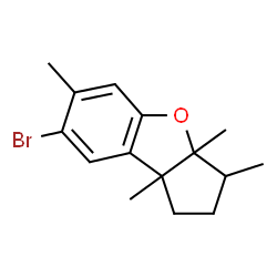 ChemSpider 2D Image | 7-Bromo-3,3a,6,8b-tetramethyl-2,3,3a,8b-tetrahydro-1H-benzo[b]cyclopenta[d]furan | C15H19BrO