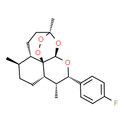 ChemSpider 2D Image | (1S,4S,5R,8S,9R,10S,12R,13R)-10-(4-Fluorophenyl)-1,5,9-trimethyl-11,14,15,16-tetraoxatetracyclo[10.3.1.0~4,13~.0~8,13~]hexadecane | C21H27FO4