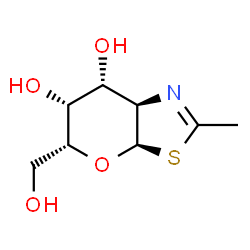 ChemSpider 2D Image | (3aR,5R,6R,7R,7aR)-5-(Hydroxymethyl)-2-methyl-5,6,7,7a-tetrahydro-3aH-pyrano[3,2-d][1,3]thiazole-6,7-diol | C8H13NO4S