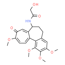 ChemSpider 2D Image | 2-Hydroxy-N-(1,2,3,10-tetramethoxy-9-oxo-5,6,7,9-tetrahydrobenzo[a]heptalen-7-yl)acetamide | C22H25NO7