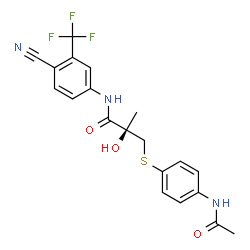 ChemSpider 2D Image | (2R)-3-[(4-Acetamidophenyl)sulfanyl]-N-[4-cyano-3-(trifluoromethyl)phenyl]-2-hydroxy-2-methylpropanamide | C20H18F3N3O3S