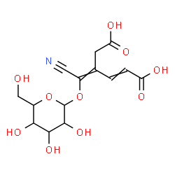 ChemSpider 2D Image | 4-[Cyano(hexopyranosyloxy)methylene]-2-hexenedioic acid | C14H17NO10