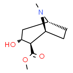 ChemSpider 2D Image | Methyl (1S,2R,3R,5R)-3-hydroxy-8-methyl-8-azabicyclo[3.2.1]octane-2-carboxylate | C10H17NO3