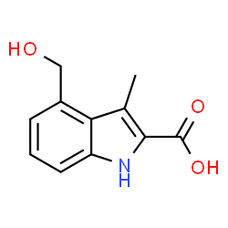ChemSpider 2D Image | 4-(Hydroxymethyl)-3-methyl-1H-indole-2-carboxylic acid | C11H11NO3