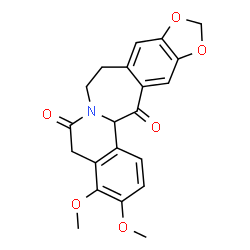 ChemSpider 2D Image | 5,8,9,15a-Tetrahydro-3,4-dimethoxy[1,3]dioxolo[4,5-h]isoquino[1,2-b][3]benzazepine-6,15-dione | C21H19NO6