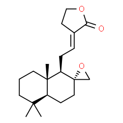 ChemSpider 2D Image | (3E)-3-{2-[(1R,2R,4aS,8aS)-5,5,8a-Trimethyloctahydro-1H-spiro[naphthalene-2,2'-oxiran]-1-yl]ethylidene}dihydro-2(3H)-furanone | C20H30O3