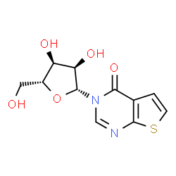 ChemSpider 2D Image | 3-beta-D-Ribofuranosylthieno(2,3-d)pyrimidin-4(3H)-one | C11H12N2O5S