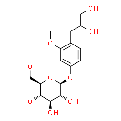 ChemSpider 2D Image | 4-(2,3-Dihydroxypropyl)-3-methoxyphenyl Î²-D-glucopyranoside | C16H24O9