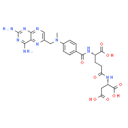 ChemSpider 2D Image | N-(4-{[(2,4-Diamino-6-pteridinyl)methyl](methyl)amino}benzoyl)-L-gamma-glutamyl-L-aspartic acid | C24H27N9O8