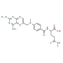 ChemSpider 2D Image | N~2~-(4-{[(2,4-Diamino-6-pteridinyl)methyl](methyl)amino}benzoyl)-N-methylglutamine | C21H25N9O4