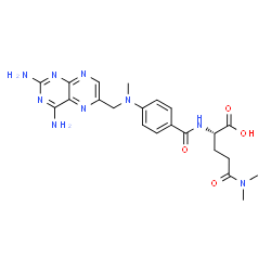 ChemSpider 2D Image | N~2~-(4-{[(2,4-Diamino-6-pteridinyl)methyl](methyl)amino}benzoyl)-N,N-dimethyl-L-glutamine | C22H27N9O4