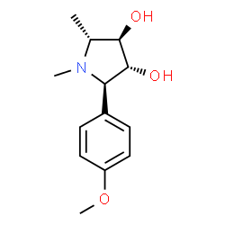 ChemSpider 2D Image | (2R,3R,4R,5R)-2-(4-Methoxyphenyl)-1,5-dimethyl-3,4-pyrrolidinediol | C13H19NO3