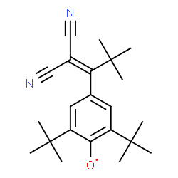 ChemSpider 2D Image | [4-(1,1-Dicyano-3,3-dimethyl-1-buten-2-yl)-2,6-bis(2-methyl-2-propanyl)phenyl]oxidanyl | C22H29N2O