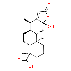 ChemSpider 2D Image | (4R,4aR,6aS,7R,10aR,11aS,11bR)-10a-Hydroxy-4,7,11b-trimethyl-9-oxo-1,2,3,4,4a,5,6,6a,7,9,10a,11,11a,11b-tetradecahydrophenanthro[3,2-b]furan-4-carboxylic acid | C20H28O5