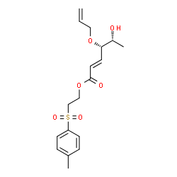 ChemSpider 2D Image | 2-[(4-Methylphenyl)sulfonyl]ethyl (2E,4S,5R)-4-(allyloxy)-5-hydroxy-2-hexenoate | C18H24O6S
