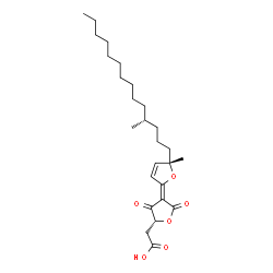ChemSpider 2D Image | {(2R,4Z)-4-[(5S)-5-Methyl-5-[(4R)-4-methyltetradecyl]-2(5H)-furanylidene]-3,5-dioxotetrahydro-2-furanyl}acetic acid | C26H40O6