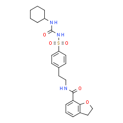 ChemSpider 2D Image | N-(2-{4-[(Cyclohexylcarbamoyl)sulfamoyl]phenyl}ethyl)-2,3-dihydro-1-benzofuran-7-carboxamide | C24H29N3O5S