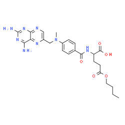 ChemSpider 2D Image | 5-Butoxy-2-[(4-{[(2,4-diamino-6-pteridinyl)methyl](methyl)amino}benzoyl)amino]-5-oxopentanoic acid | C24H30N8O5
