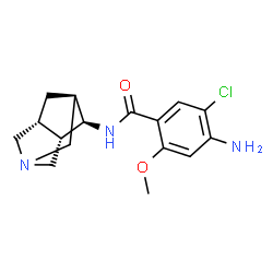 ChemSpider 2D Image | 4-Amino-N-[(3S,4R,5R,7R)-1-azatricyclo[3.3.1.0~3,7~]non-4-yl]-5-chloro-2-methoxybenzamide | C16H20ClN3O2