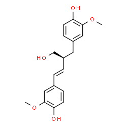 ChemSpider 2D Image | 4,4'-[(1E,3S)-3-(Hydroxymethyl)-1-butene-1,4-diyl]bis(2-methoxyphenol) | C19H22O5