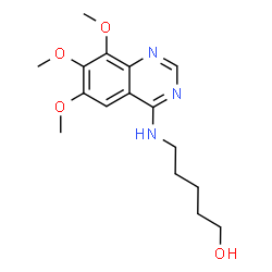ChemSpider 2D Image | 5-((6,7,8-Trimethoxyquinazolin-4-yl)amino)pentan-1-ol | C16H23N3O4