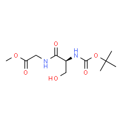 ChemSpider 2D Image | Methyl N-{[(2-methyl-2-propanyl)oxy]carbonyl}-L-serylglycinate | C11H20N2O6