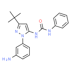 ChemSpider 2D Image | 1-[1-(3-aminophenyl)-3-tert-butyl-1H-pyrazol-5-yl]-3-phenylurea | C20H23N5O