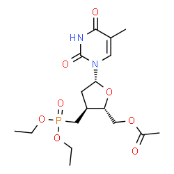 ChemSpider 2D Image | 5'-O-Acetyl-3'-deoxy-3'-[(diethoxyphosphoryl)methyl]thymidine | C17H27N2O8P