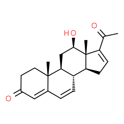 ChemSpider 2D Image | 12-beta-Hydroxypregna-4,6,16-triene-3,20-dione | C21H26O3