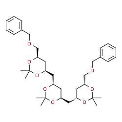 ChemSpider 2D Image | (4R,6R,4'R,6'R)-4,4'-{[(4S,6S)-2,2-Dimethyl-1,3-dioxane-4,6-diyl]bis(methylene)}bis{6-[(benzyloxy)methyl]-2,2-dimethyl-1,3-dioxane} | C36H52O8