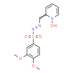 ChemSpider 2D Image | 2-({(E)-[(3,4-Dimethoxyphenyl)sulfonyl]diazenyl}methylene)-1(2H)-pyridinol | C14H15N3O5S