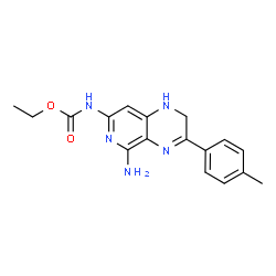 ChemSpider 2D Image | ETHYL (5-AMINO-1,2-DIHYDRO-3-(4-METHYLPHENYL)PYRIDO(3,4-B)PYRAZIN-7-YL)CARBAMATE | C17H19N5O2