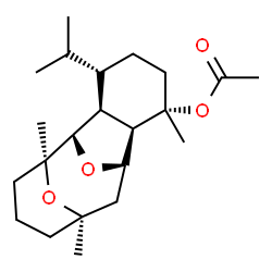 ChemSpider 2D Image | (1S,2S,6R,8S,9R,10S,13S,14S)-13-Isopropyl-2,6,10-trimethyl-15,16-dioxatetracyclo[6.6.1.1~2,6~.0~9,14~]hexadec-10-yl acetate | C22H36O4