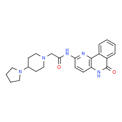 ChemSpider 2D Image | N-(5,6-Dihydro-6-oxobenzo[c]-1,5-naphthyridin-2-yl)-4-(1-pyrrolidinyl)-1-piperidineacetamide | C23H27N5O2