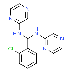 ChemSpider 2D Image | 1-(2-Chlorophenyl)-N,N'-di(2-pyrazinyl)methanediamine | C15H13ClN6