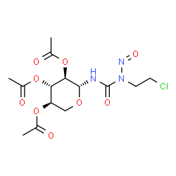 ChemSpider 2D Image | 2,3,4-Tri-O-acetyl-N-[(2-chloroethyl)(nitroso)carbamoyl]-beta-D-xylopyranosylamine | C14H20ClN3O9