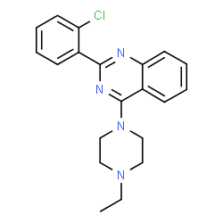 ChemSpider 2D Image | 2-(2-Chlorophenyl)-4-(4-ethyl-1-piperazinyl)quinazoline | C20H21ClN4