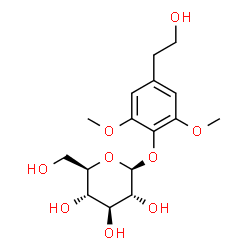 ChemSpider 2D Image | 4-(2-Hydroxyethyl)-2,6-dimethoxyphenyl beta-D-glucopyranoside | C16H24O9