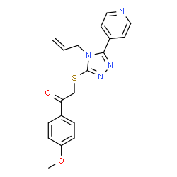 ChemSpider 2D Image | 2-{[4-Allyl-5-(4-pyridinyl)-4H-1,2,4-triazol-3-yl]sulfanyl}-1-(4-methoxyphenyl)ethanone | C19H18N4O2S