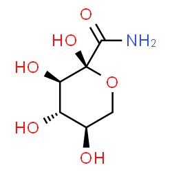ChemSpider 2D Image | (2R,3R,4S,5R)-2,3,4,5-Tetrahydroxytetrahydro-2H-pyran-2-carboxamide | C6H11NO6