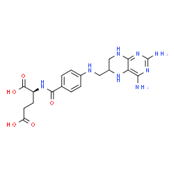 ChemSpider 2D Image | N-(4-{[(2,4-Diamino-5,6,7,8-tetrahydro-6-pteridinyl)methyl]amino}benzoyl)-L-glutamic acid | C19H24N8O5