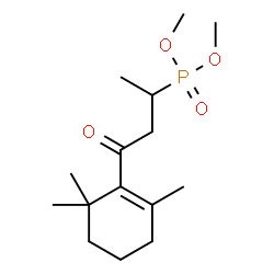 ChemSpider 2D Image | Dimethyl [4-oxo-4-(2,6,6-trimethyl-1-cyclohexen-1-yl)-2-butanyl]phosphonate | C15H27O4P