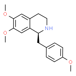 ChemSpider 2D Image | (1S)-6,7-Dimethoxy-1-(4-methoxybenzyl)-1,2,3,4-tetrahydroisoquinoline | C19H23NO3