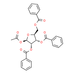 ChemSpider 2D Image | Ribofuranose, 1-acetate 2,3,5-tribenzoate | C28H24O9