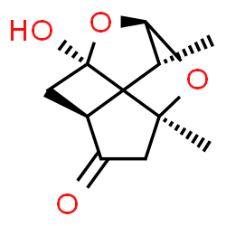 ChemSpider 2D Image | (1R,3S,6S,8R,10R)-8-Hydroxy-3,10-dimethyl-2,9-dioxatricyclo[4.3.1.0~3,8~]decan-5-one | C10H14O4
