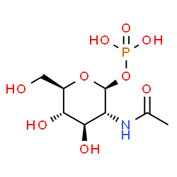 ChemSpider 2D Image | N-acetyl-beta-D-glucosamine 1-phosphate | C8H16NO9P