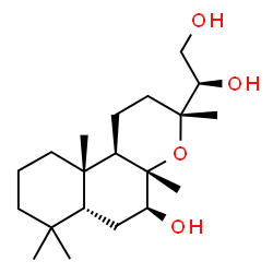 ChemSpider 2D Image | (1R)-1-[(3R,4aS,5S,6aR,10aS,10bR)-5-Hydroxy-3,4a,7,7,10a-pentamethyldodecahydro-1H-benzo[f]chromen-3-yl]-1,2-ethanediol | C20H36O4