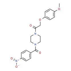 ChemSpider 2D Image | 2-(4-Methoxyphenoxy)-1-[4-(4-nitrobenzoyl)-1-piperazinyl]ethanone | C20H21N3O6