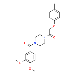 ChemSpider 2D Image | 1-[4-(3,4-Dimethoxy-benzoyl)-piperazin-1-yl]-2-p-tolyloxy-ethanone | C22H26N2O5